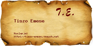 Tiszo Emese névjegykártya
